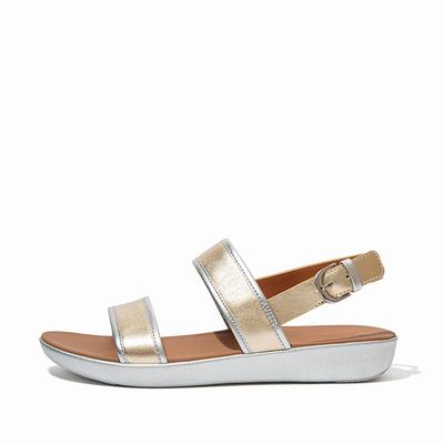 Fitflop Barra Metallic Back-Strap - Sandalen Damen - Braun/Gold (TKY495723)